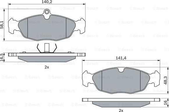 BOSCH 0 986 460 938 - Комплект спирачно феродо, дискови спирачки vvparts.bg