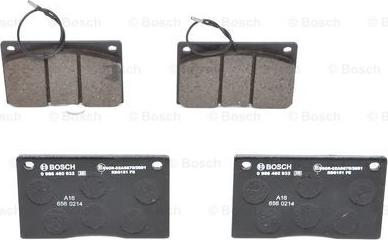 BOSCH 0 986 460 932 - Комплект спирачно феродо, дискови спирачки vvparts.bg