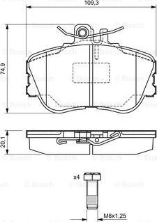 BOSCH 0 986 460 977 - Комплект спирачно феродо, дискови спирачки vvparts.bg