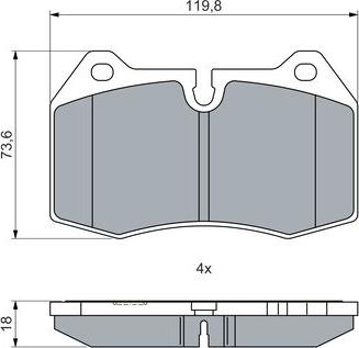 BOSCH 0 986 460 051 - Комплект спирачно феродо, дискови спирачки vvparts.bg