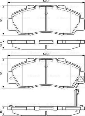 BOSCH 0 986 461 142 - Комплект спирачно феродо, дискови спирачки vvparts.bg