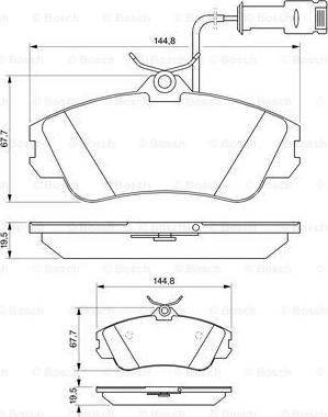 BOSCH 0 986 461 115 - Комплект спирачно феродо, дискови спирачки vvparts.bg