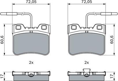 BOSCH 0 986 461 130 - Комплект спирачно феродо, дискови спирачки vvparts.bg