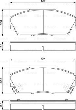 BOSCH 0 986 461 125 - Комплект спирачно феродо, дискови спирачки vvparts.bg