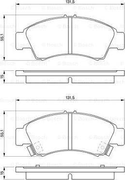 BOSCH 0 986 461 126 - Комплект спирачно феродо, дискови спирачки vvparts.bg