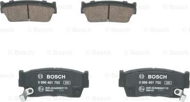 BOSCH 0 986 461 750 - Комплект спирачно феродо, дискови спирачки vvparts.bg