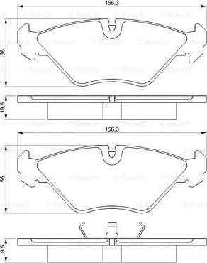 BOSCH 0 986 461 766 - Комплект спирачно феродо, дискови спирачки vvparts.bg