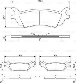 BOSCH 0 986 468 990 - Комплект спирачно феродо, дискови спирачки vvparts.bg