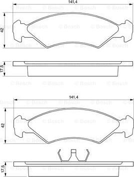 BOSCH 0 986 468 570 - Комплект спирачно феродо, дискови спирачки vvparts.bg