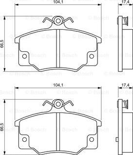 BOSCH 0 986 468 380 - Комплект спирачно феродо, дискови спирачки vvparts.bg