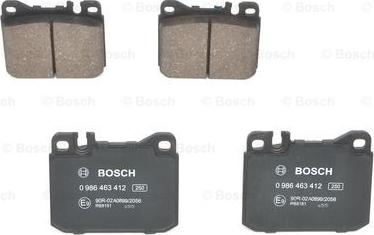 BOSCH 0 986 463 412 - Комплект спирачно феродо, дискови спирачки vvparts.bg