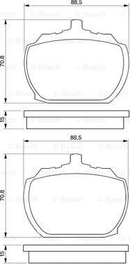 BOSCH 0 986 463 641 - Комплект спирачно феродо, дискови спирачки vvparts.bg