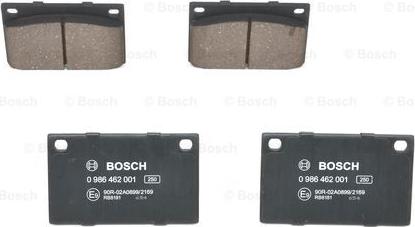 BOSCH 0 986 462 001 - Комплект спирачно феродо, дискови спирачки vvparts.bg