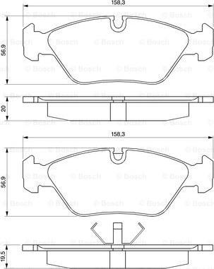 BOSCH 0 986 467 570 - Комплект спирачно феродо, дискови спирачки vvparts.bg