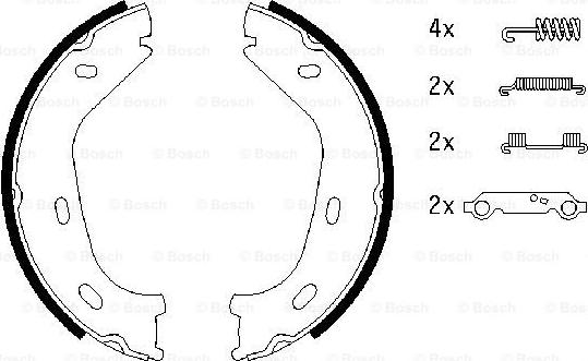 BOSCH 0 986 487 542 - Комплект спирачна челюст, ръчна спирачка vvparts.bg