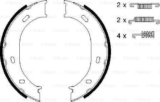 BOSCH 0 986 487 610 - Комплект спирачна челюст, ръчна спирачка vvparts.bg