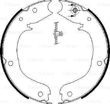 BOSCH 0 986 487 710 - Комплект спирачна челюст, ръчна спирачка vvparts.bg