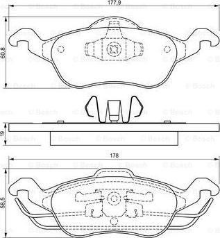 BOSCH 0 986 424 450 - Комплект спирачно феродо, дискови спирачки vvparts.bg