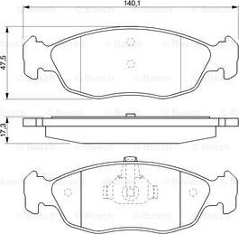 BOSCH 0 986 424 452 - Комплект спирачно феродо, дискови спирачки vvparts.bg