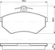 BOSCH 0 986 424 468 - Комплект спирачно феродо, дискови спирачки vvparts.bg