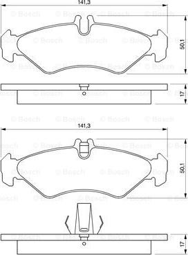 BOSCH 0 986 424 463 - Комплект спирачно феродо, дискови спирачки vvparts.bg