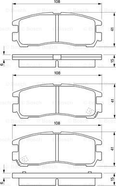 BOSCH 0 986 424 467 - Комплект спирачно феродо, дискови спирачки vvparts.bg