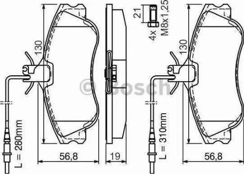 BOSCH F 026 000 066 - Комплект спирачно феродо, дискови спирачки vvparts.bg