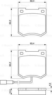 BOSCH 0 986 424 417 - Комплект спирачно феродо, дискови спирачки vvparts.bg