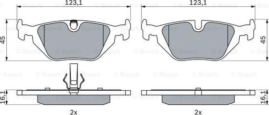 BOSCH 0 986 424 484 - Комплект спирачно феродо, дискови спирачки vvparts.bg