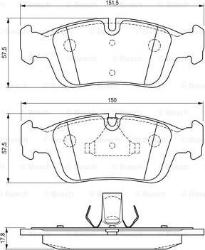 BOSCH 0 986 424 483 - Комплект спирачно феродо, дискови спирачки vvparts.bg