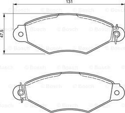 BOSCH 0 986 424 487 - Комплект спирачно феродо, дискови спирачки vvparts.bg