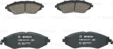 BOSCH 0 986 424 474 - Комплект спирачно феродо, дискови спирачки vvparts.bg