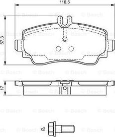 BOSCH 0 986 424 470 - Комплект спирачно феродо, дискови спирачки vvparts.bg