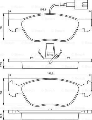 BOSCH 0 986 424 593 - Комплект спирачно феродо, дискови спирачки vvparts.bg