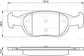 BOSCH 0 986 424 544 - Комплект спирачно феродо, дискови спирачки vvparts.bg