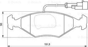 BOSCH 0 986 424 543 - Комплект спирачно феродо, дискови спирачки vvparts.bg