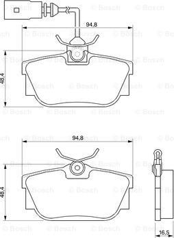 BOSCH 0 986 424 542 - Комплект спирачно феродо, дискови спирачки vvparts.bg