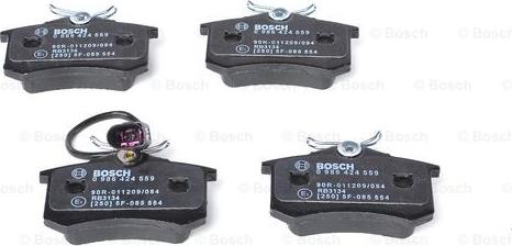 BOSCH 0 986 424 559 - Комплект спирачно феродо, дискови спирачки vvparts.bg