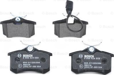 BOSCH 0 986 424 559 - Комплект спирачно феродо, дискови спирачки vvparts.bg