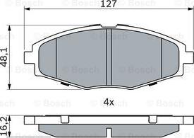 BOSCH 0 986 424 512 - Комплект спирачно феродо, дискови спирачки vvparts.bg