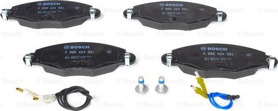 BOSCH 0 986 424 581 - Комплект спирачно феродо, дискови спирачки vvparts.bg