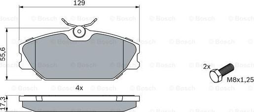 BOSCH 0 986 424 533 - Комплект спирачно феродо, дискови спирачки vvparts.bg