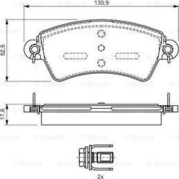 BOSCH 0 986 424 529 - Комплект спирачно феродо, дискови спирачки vvparts.bg