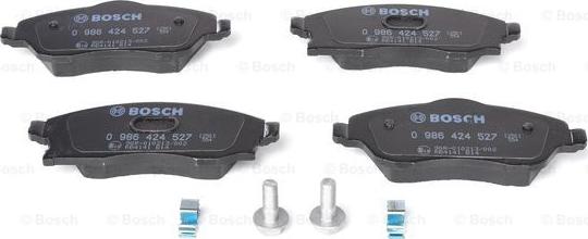 BOSCH 0 986 424 527 - Комплект спирачно феродо, дискови спирачки vvparts.bg