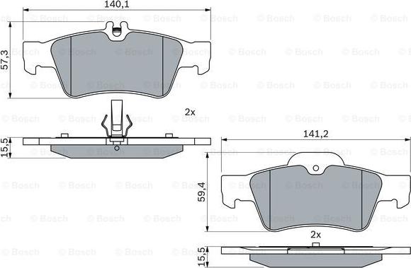 BOSCH 0 986 424 699 - Комплект спирачно феродо, дискови спирачки vvparts.bg