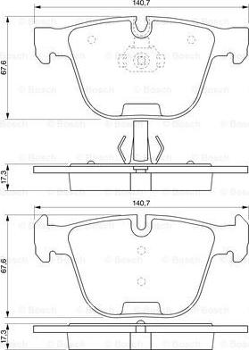 BOSCH 0 986 424 698 - Комплект спирачно феродо, дискови спирачки vvparts.bg