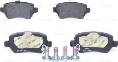 BOSCH 0 986 424 646 - Комплект спирачно феродо, дискови спирачки vvparts.bg