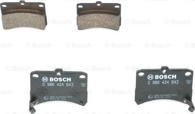 BOSCH 0 986 424 643 - Комплект спирачно феродо, дискови спирачки vvparts.bg