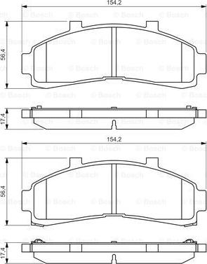 BOSCH 0 986 424 656 - Комплект спирачно феродо, дискови спирачки vvparts.bg