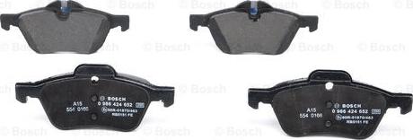 BOSCH 0 986 424 652 - Комплект спирачно феродо, дискови спирачки vvparts.bg